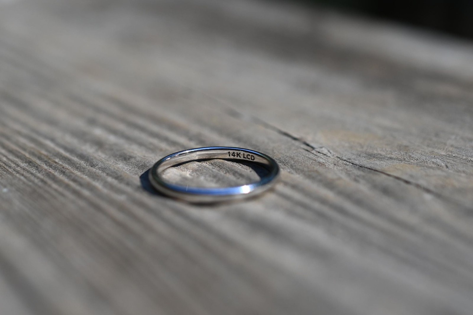 Solid 14k white gold band