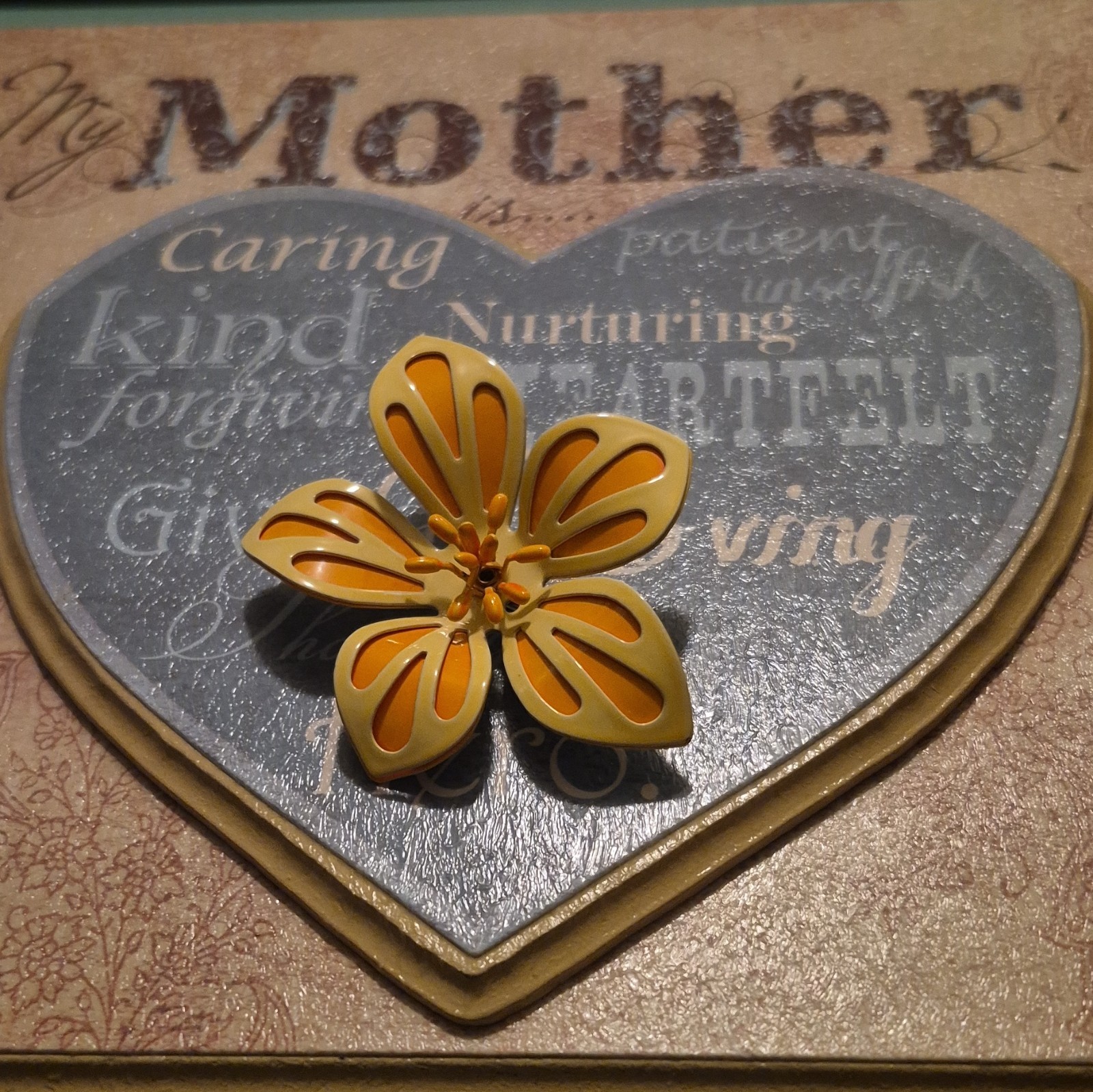 Yellow Orange Flower Enamel Metal Brooch Pin – Flowers & Plants Theme