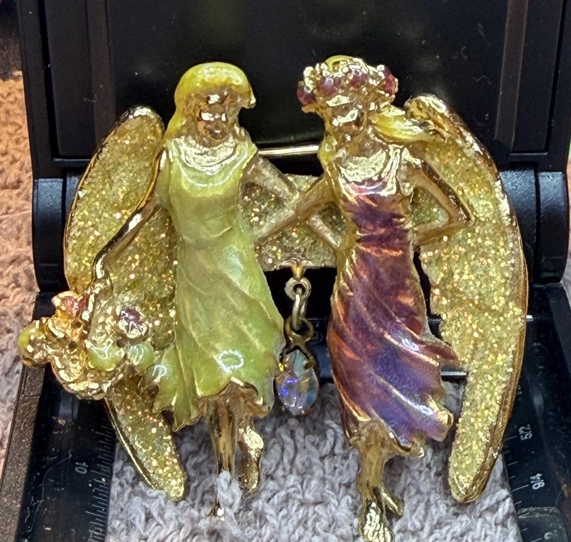 Kirks Folly Brooch – Vintage “Sister Angels” – Preowned, Excellent Condition