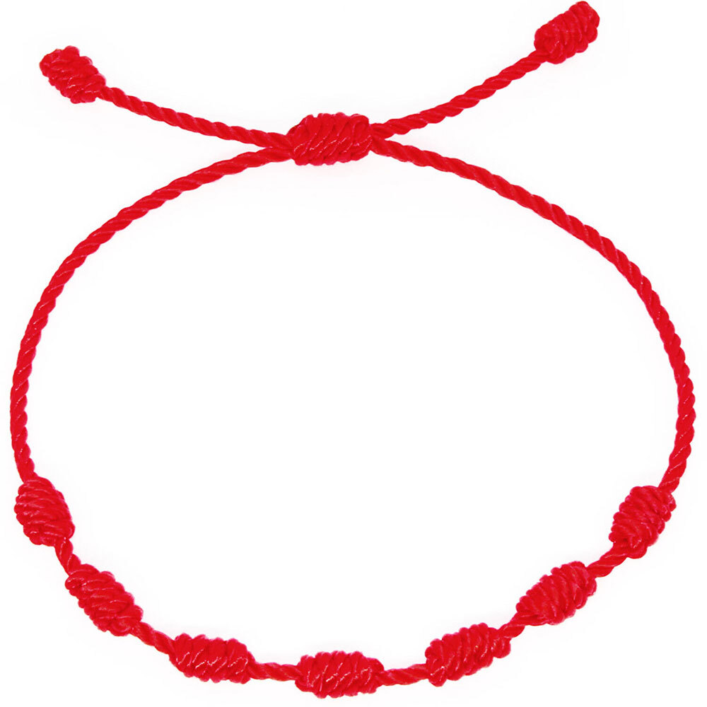 6PC Lucky Red String Bracelet Kabbalah Amulet 7 Knots Protection rope Man Women