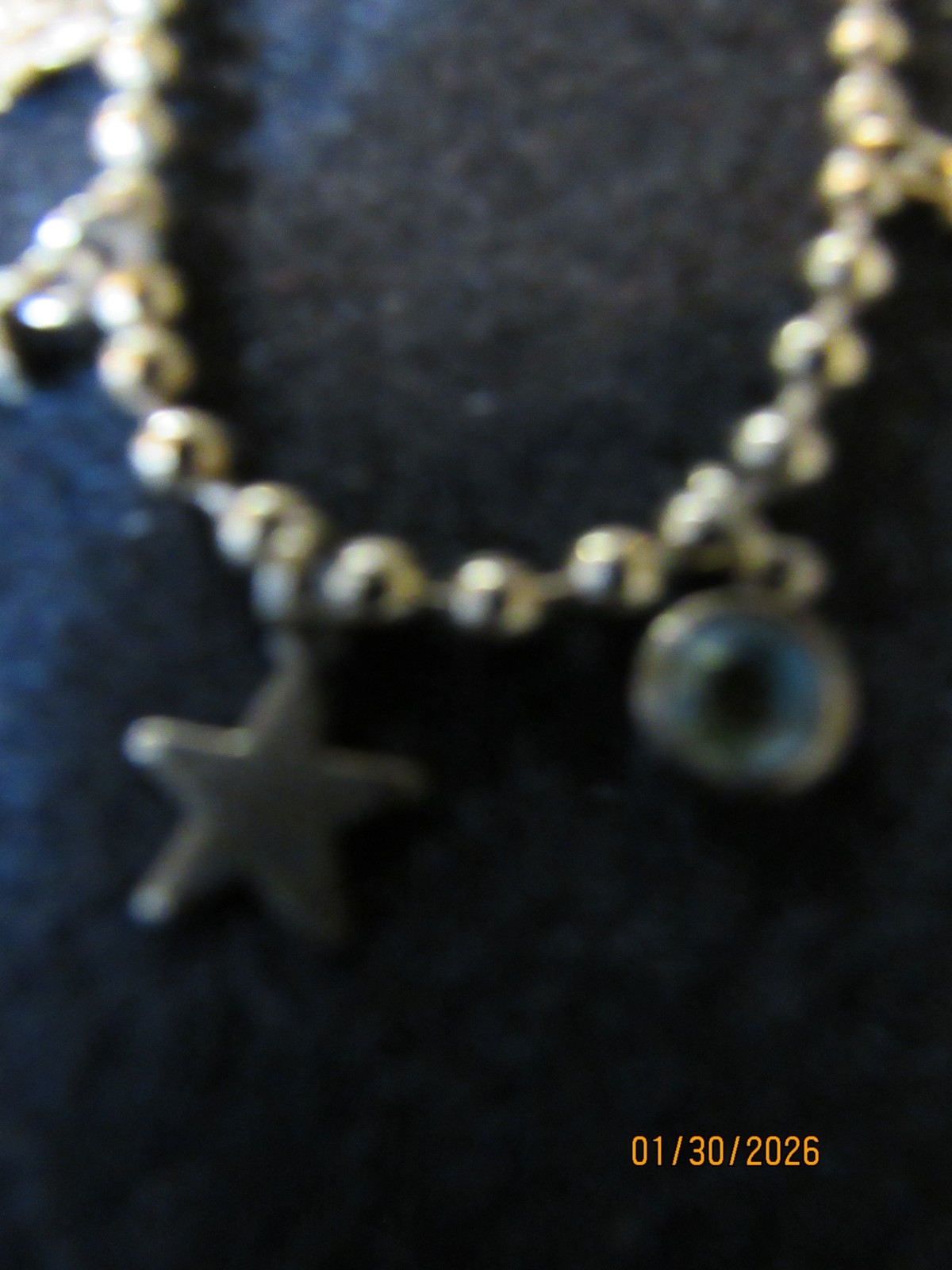 KIRKS FOLLY GOLD TONE CELESTIAL MOON & STARS ANKLE BRACELET 9-10″
