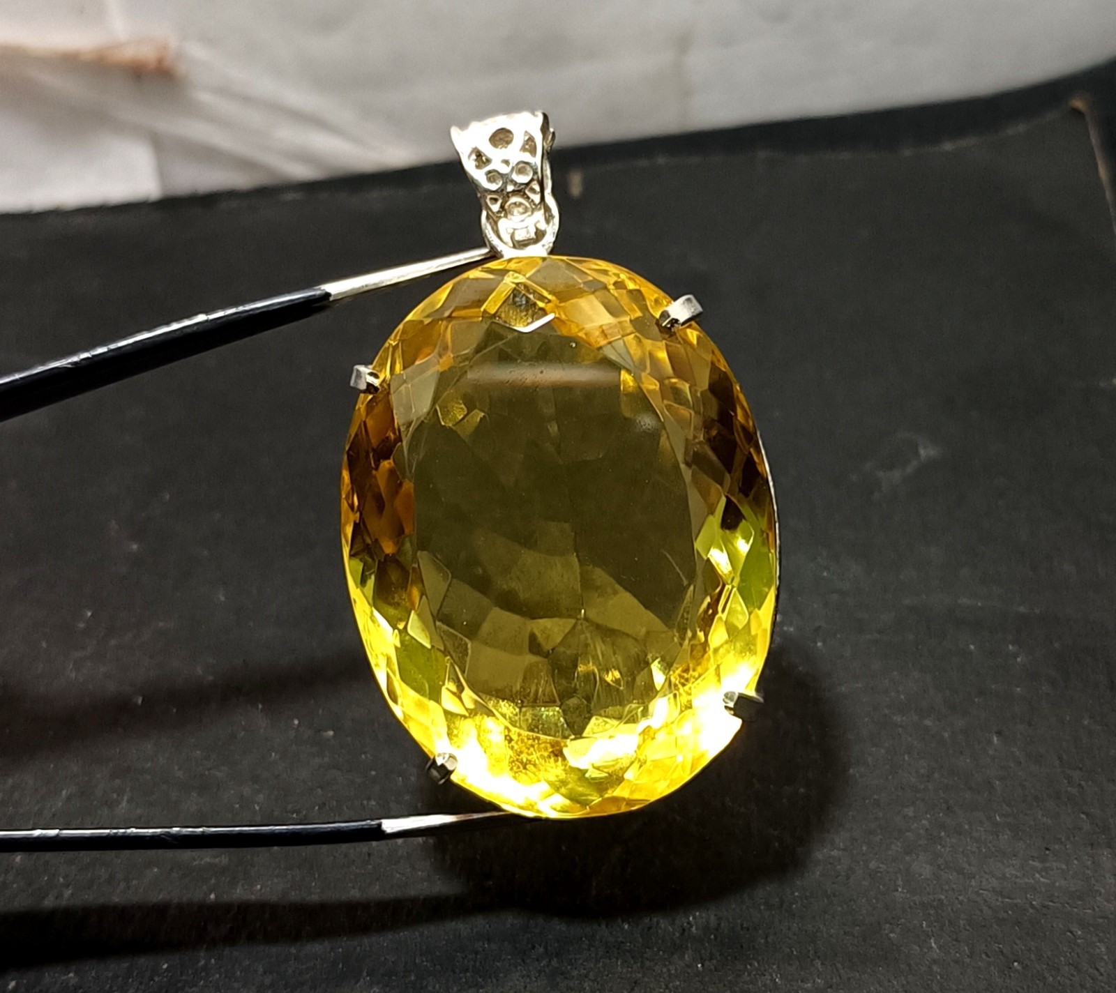 152.00 Ct Certified Natural Topaz 925 Solid Silver Oval Pendant Loose Gemstone