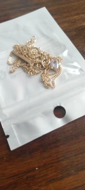 3 Layer Gold Chain Necklace Crystal Heart Star Teardrop Dainty Boho Beach Choker
