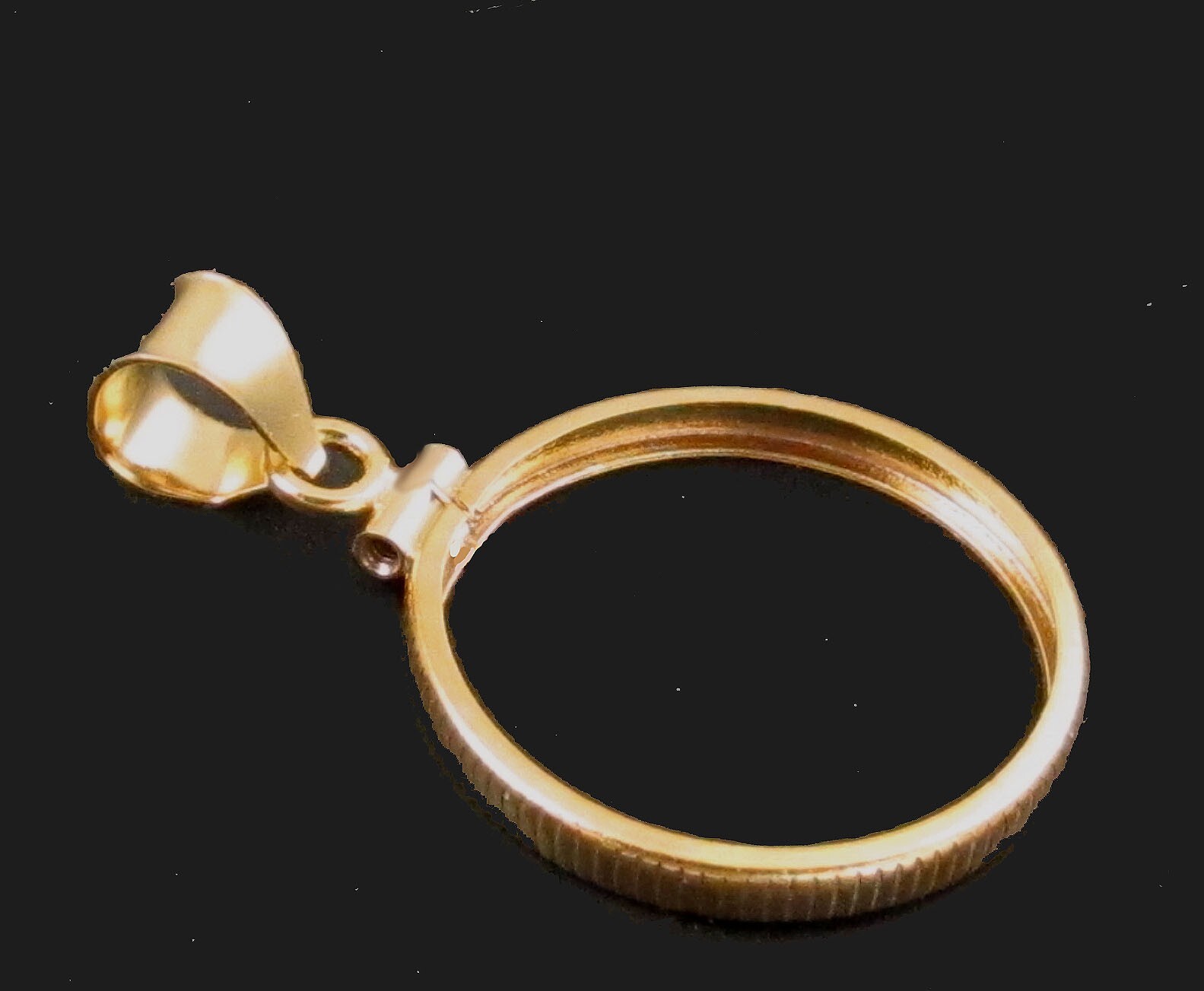 Coin Bezel $2.50 Gold Liberty 14K Coin Edge Gold Filled Frame Soldered Bail New