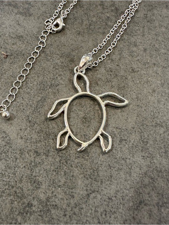 Turtle Pendant Necklace Silver Tone 18 – 20 Inch Length Ocean Sea Life Women