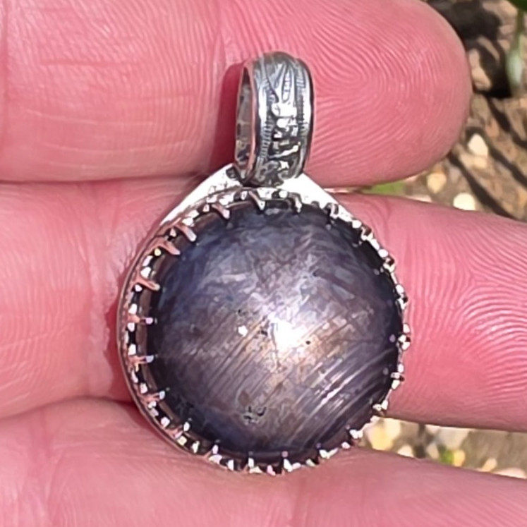 Handmade North Carolina 6-Ray Star Sapphire Pendant – 925 Sterling Silver