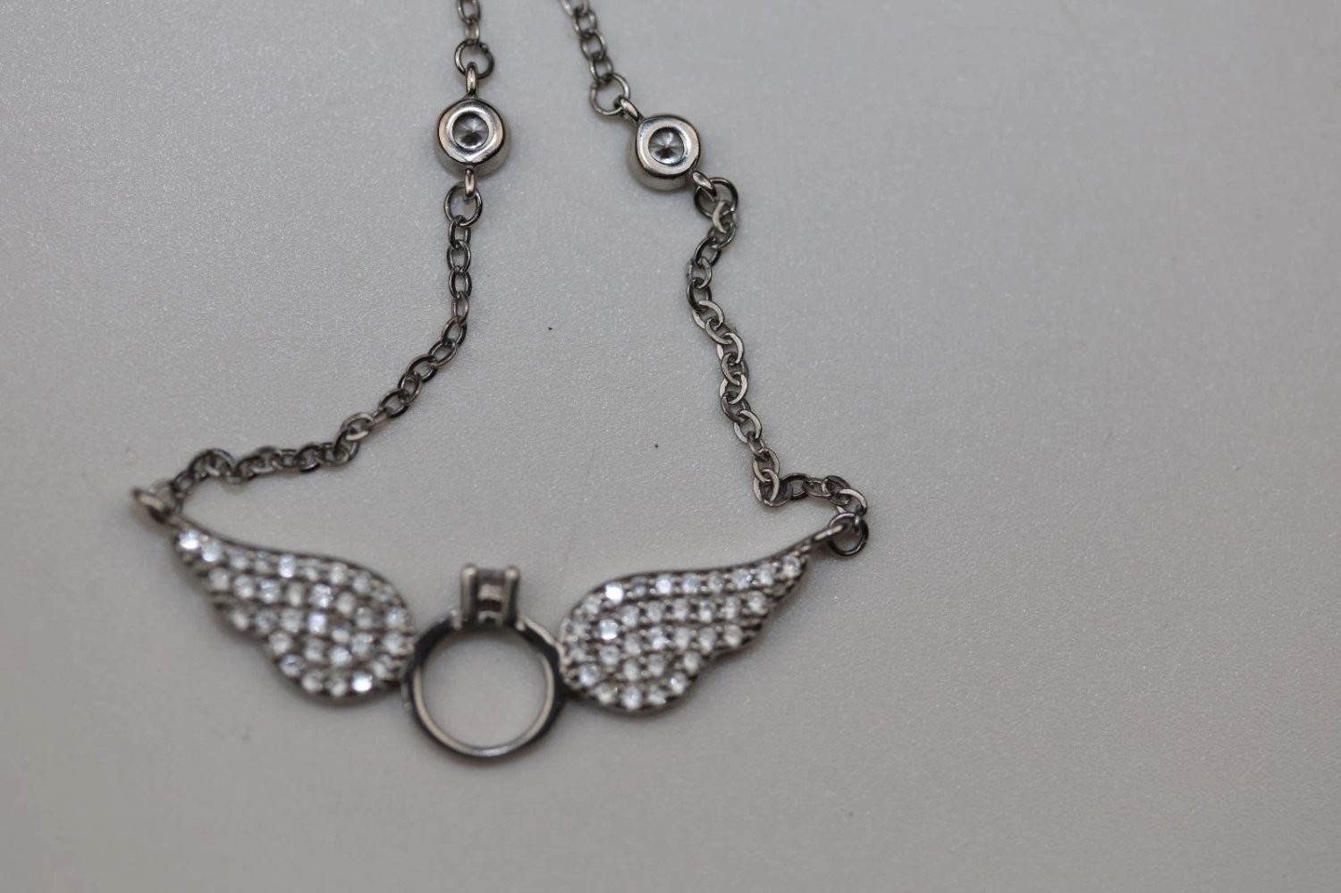 Necklace 16-18 Inch Silver Sterling Angel Wing Pendant Wings Chain