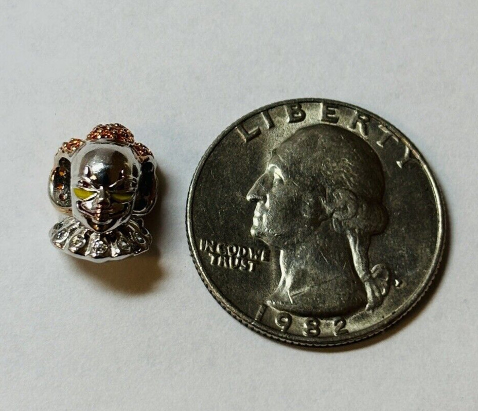 Gnoce Sterling 925 Silver Killer Clown Crystal Bead Charm – .09
