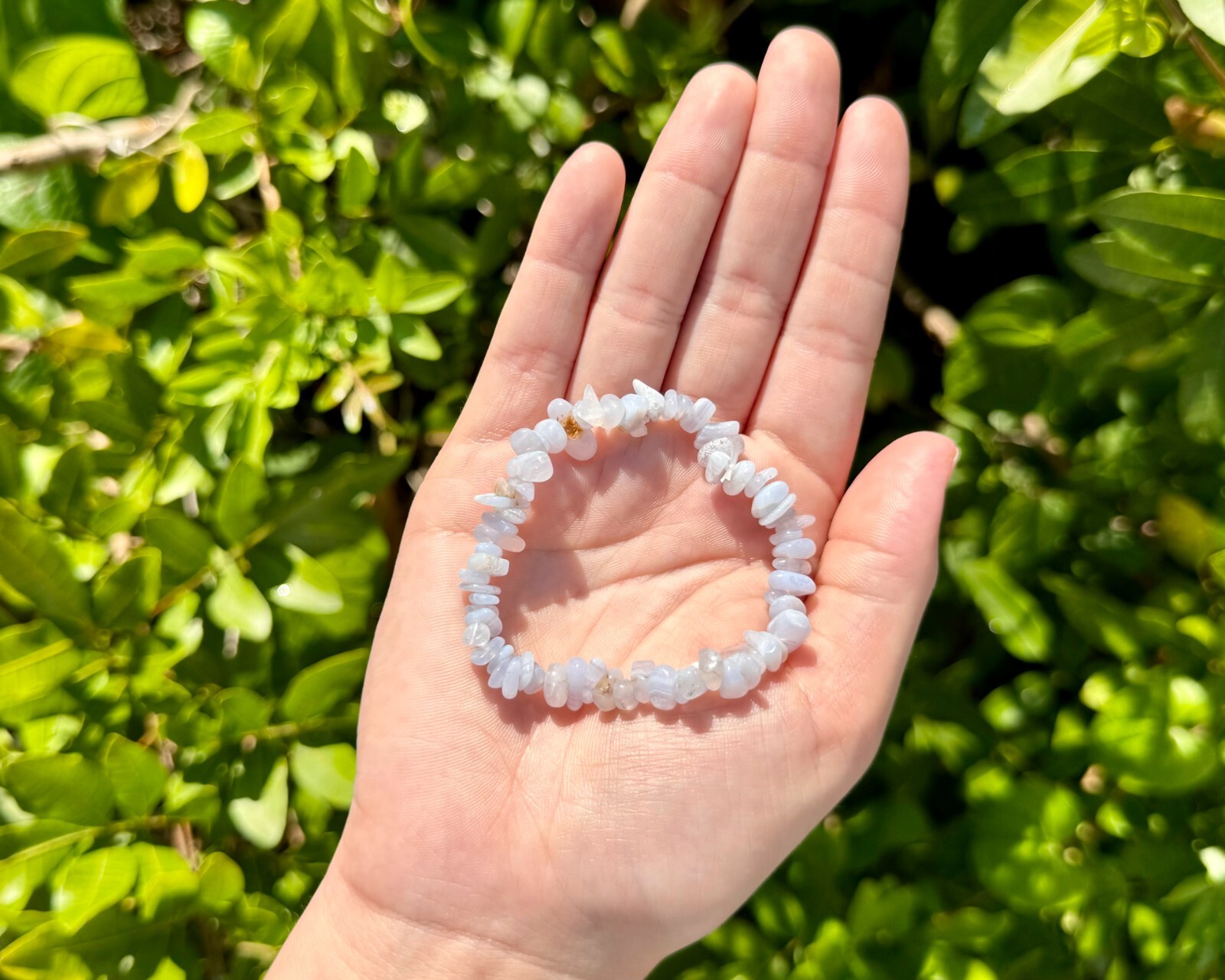Blue Lace Agate Chip Bracelets (Crystal Bracelets, Blue Lace Agate Bracelet)