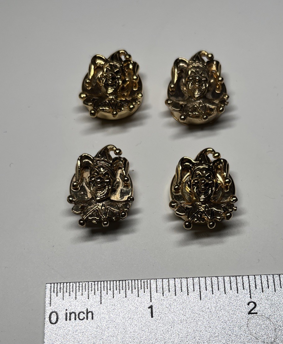 4 Jester Button Covers ROJ R.O.J. Royal Order of Jesters Formal Tuxedo CLOWN