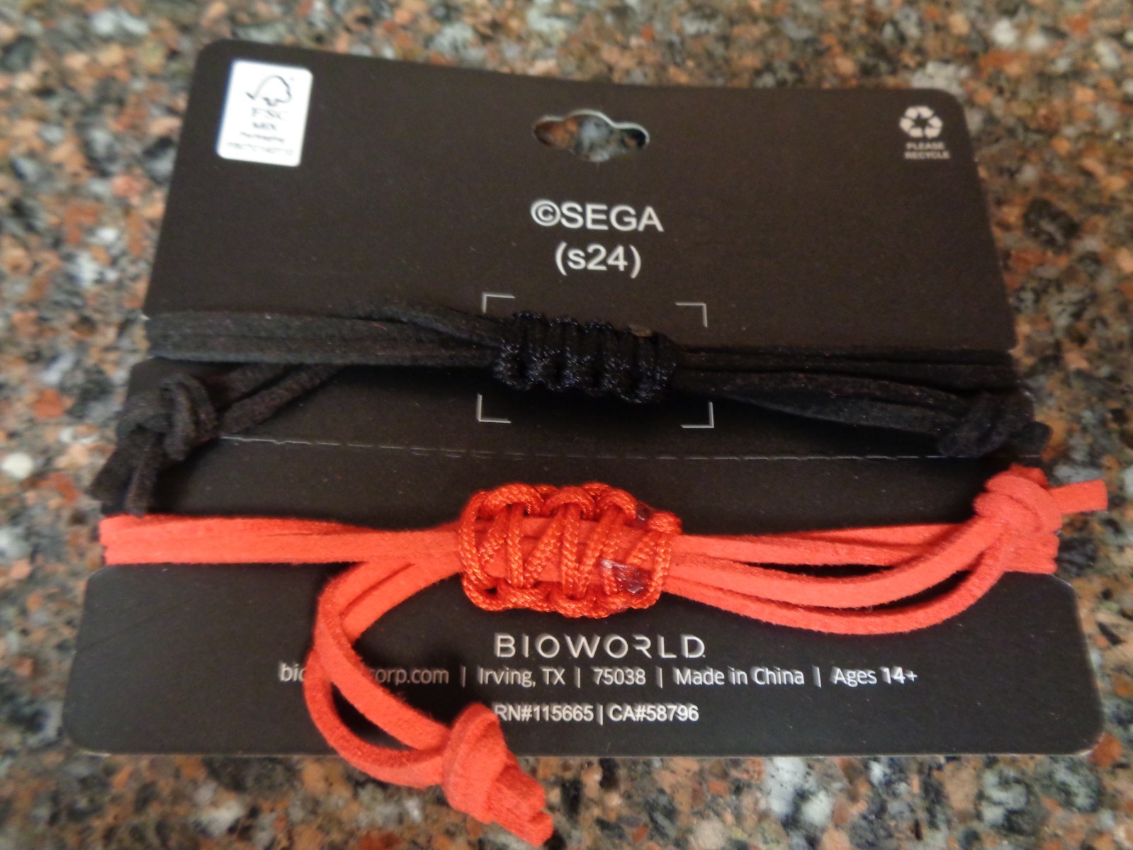 Sonic The Hedgehog Shadow Best Friend Bracelet Set of 2 Bestie Cord Bioworld New