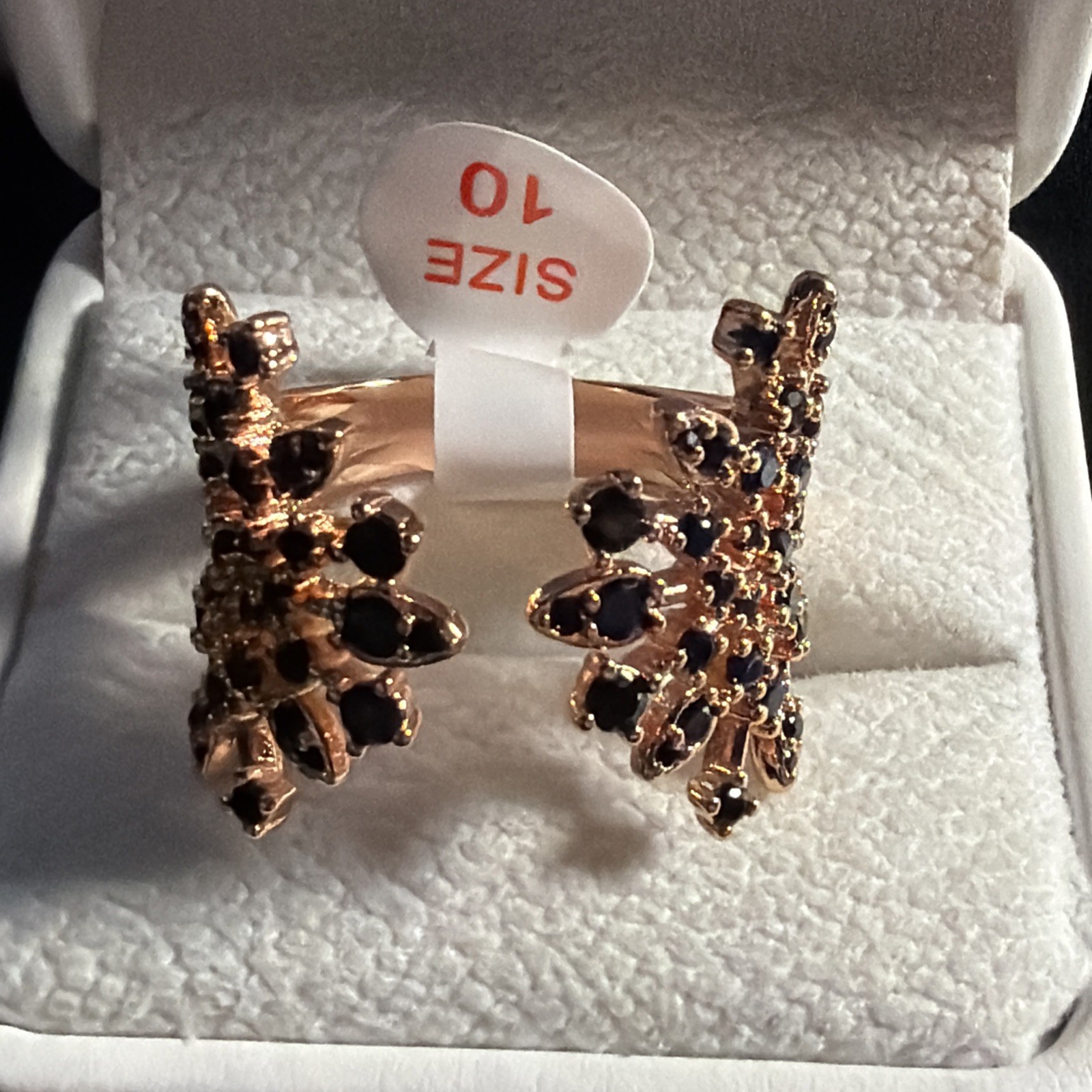 Bomb Party OG Sz 10 “Eternally Angelic Wings” Black Onyx CZ ROSE GOLD plating