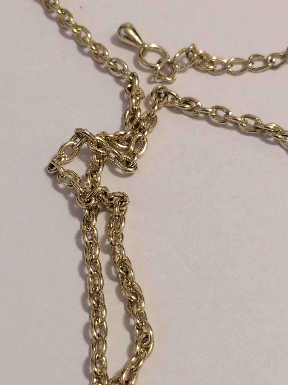 Gold Tone Flower Pendant Statement Necklace With Off White Acrylic Beads 24″.