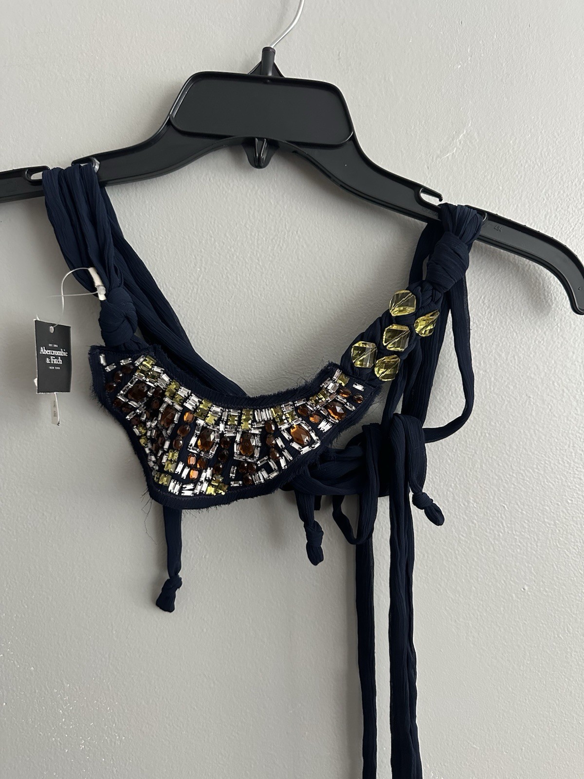 New Abercrombie & Fitch Statement Bib Necklace/Belt Rhinestone Rare Back School