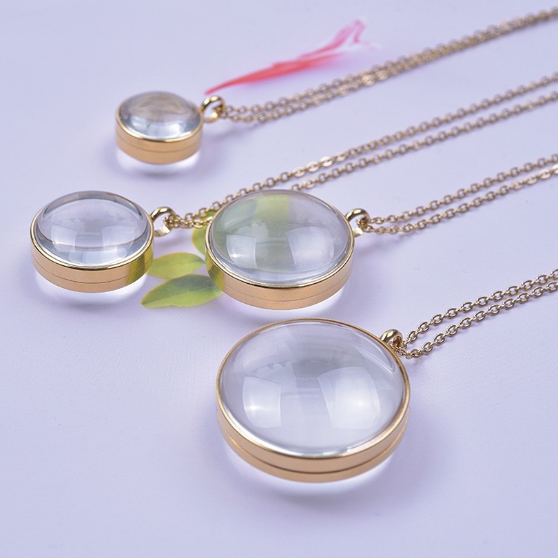 FLOATING CHARMS LOCKET LIVING MEMORY SPHERE PENDANT STAINLESS STEEL PERSONALISED
