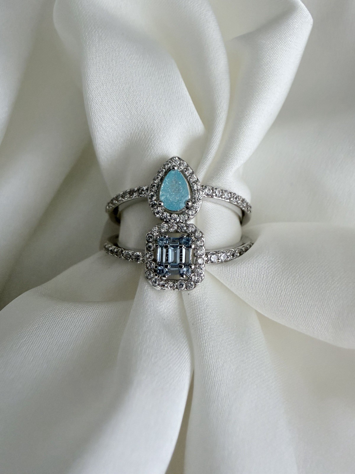 BP Party Ring Elegance On All Levels LC Aquamarine Ice Crystal RBP7033 Size 11