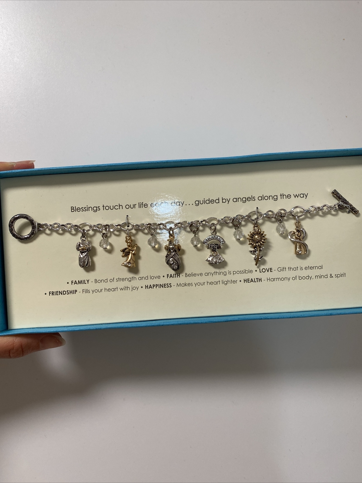 COUNT YOUR BLESSINGS CHARM BRACELET 7.5″” NEW IN BOX – 6 CHARMS