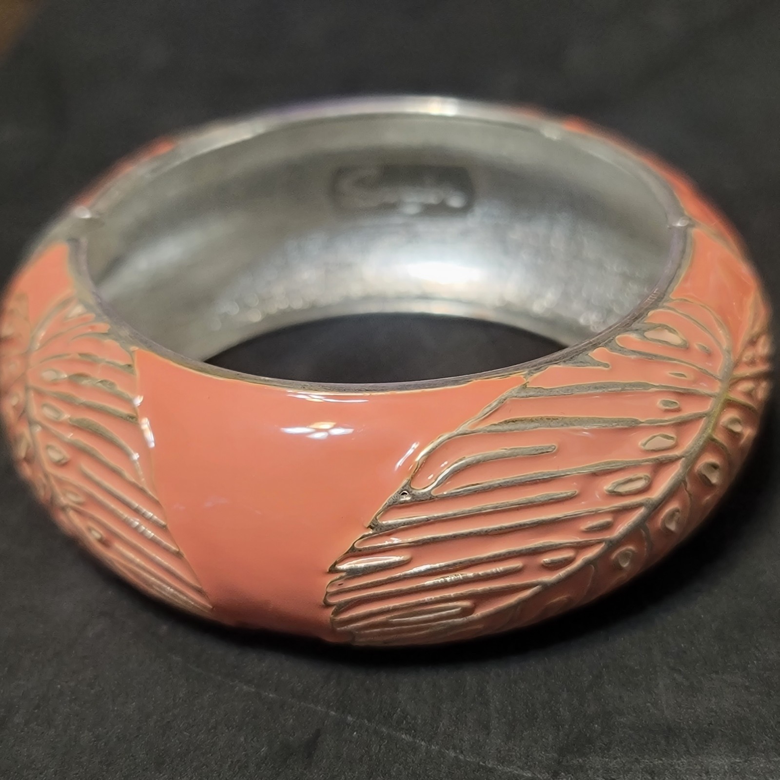 Sequin Branded Enamel Bangle/clamp/hinged bracelet