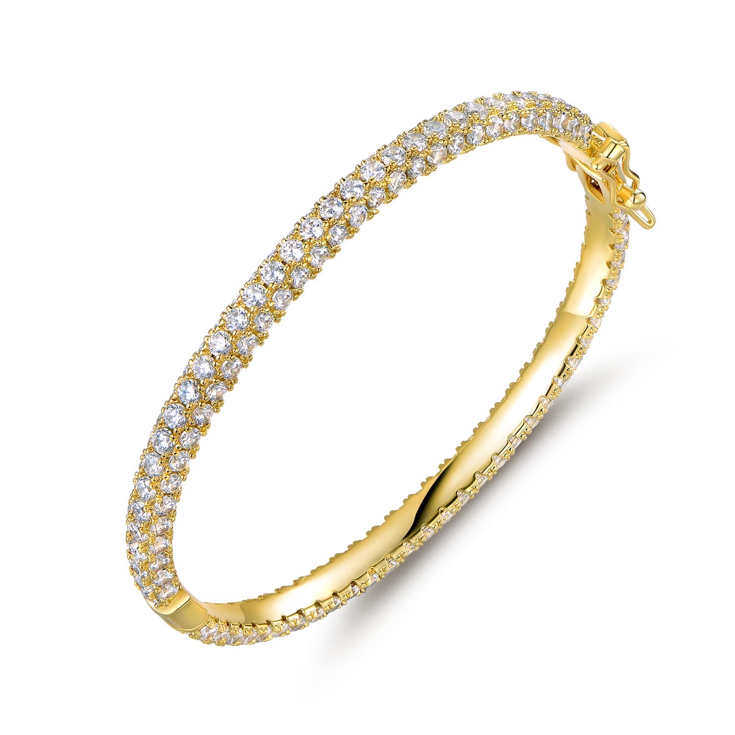 18K Gold Plated Crystal Bling Eternity Bangle Bracelet