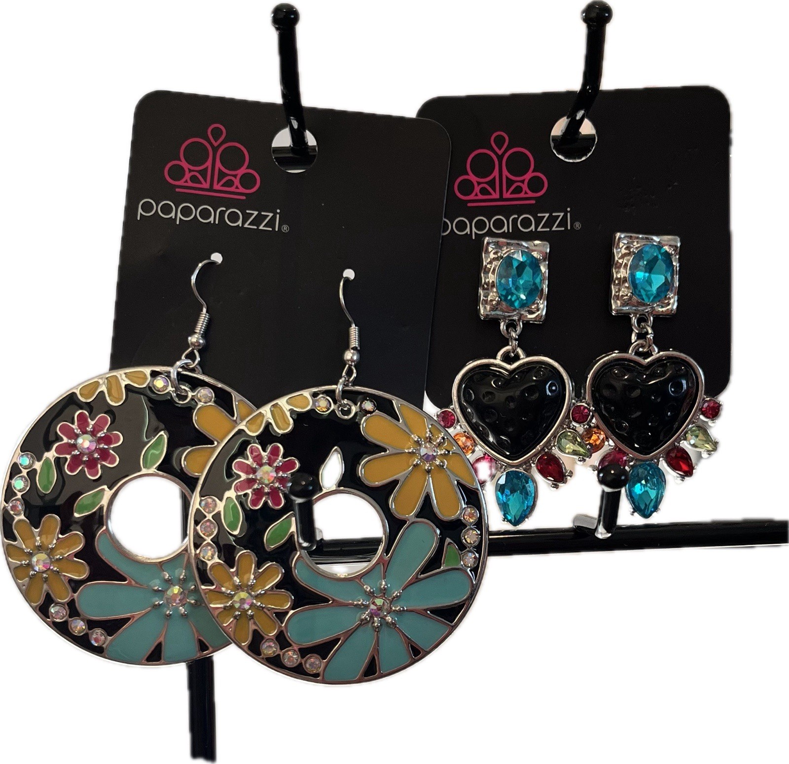 14 Pairs Paparazzi Earrings. Post Backs & Fish Hooks. Variety Colors & Sizes NWT