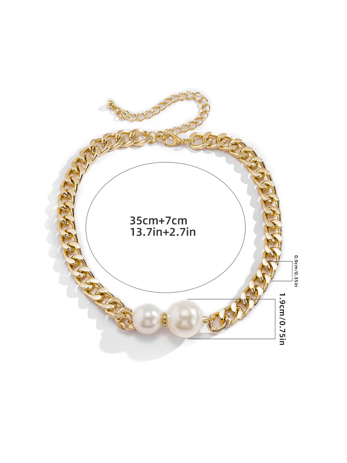 Faux Pearl Decor Chain Necklace Statement Necklace Modern Necklace