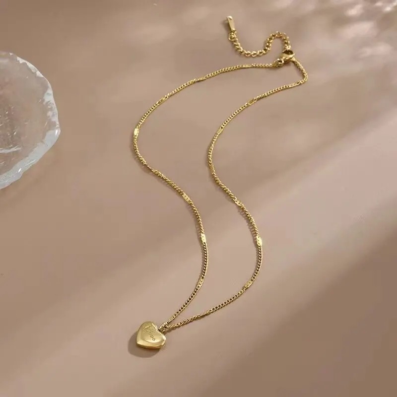 Women’s Fashion Jewelry Gold Heart Pendant Necklace 1-33