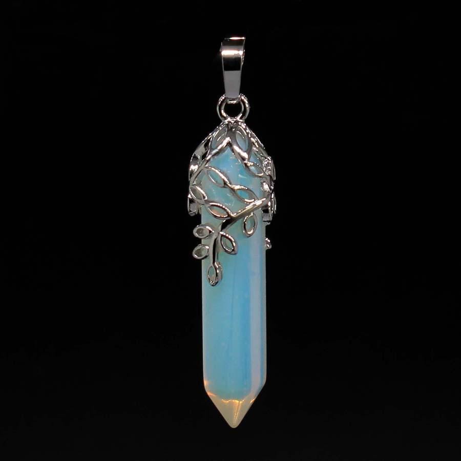Crystal Hexagon Stone Pendant Amethyst Rose Quartz Jewelry Charm