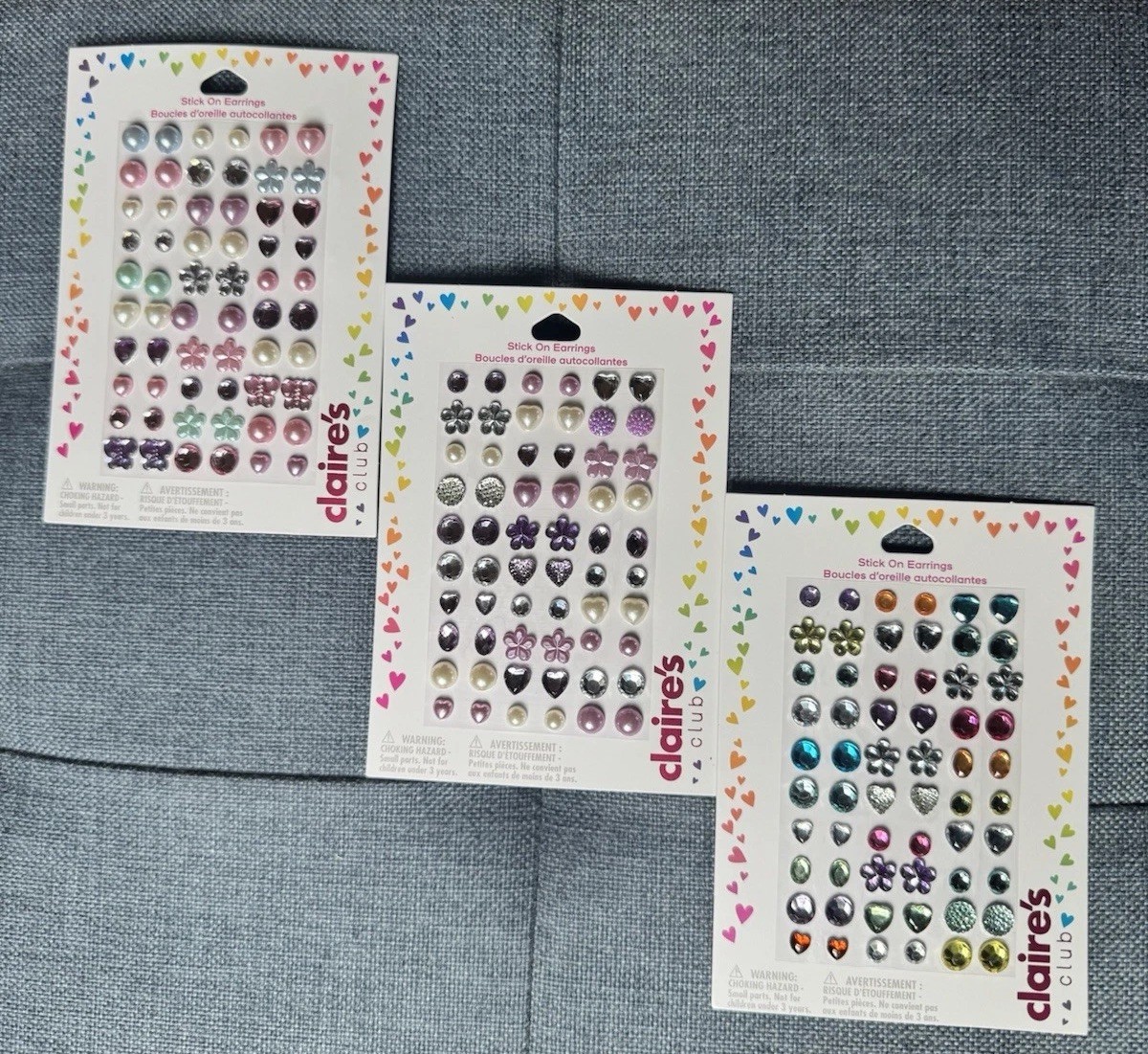 Claire’s Stick On Earrings Set Of 3 Sticker