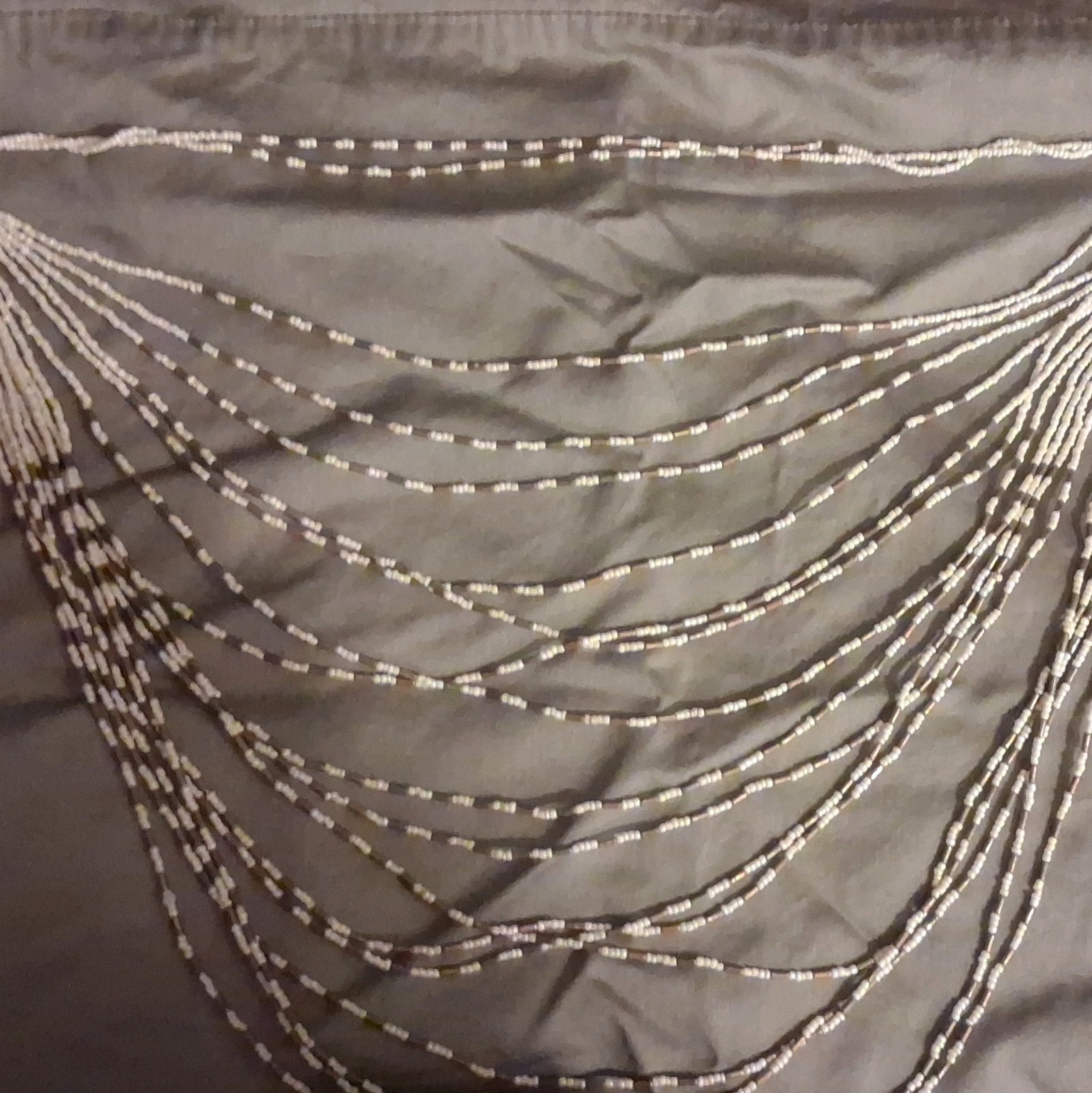 Multi-Strand Layered Beaded Necklace White & Brown Seed Beads Bohemian