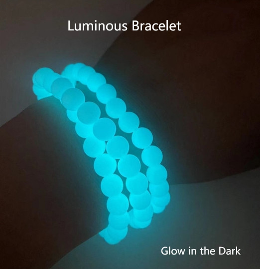 5pcs/set Luminous Stone Round Bead Bracelet Glow In The Dark Jewelry Party Gifts