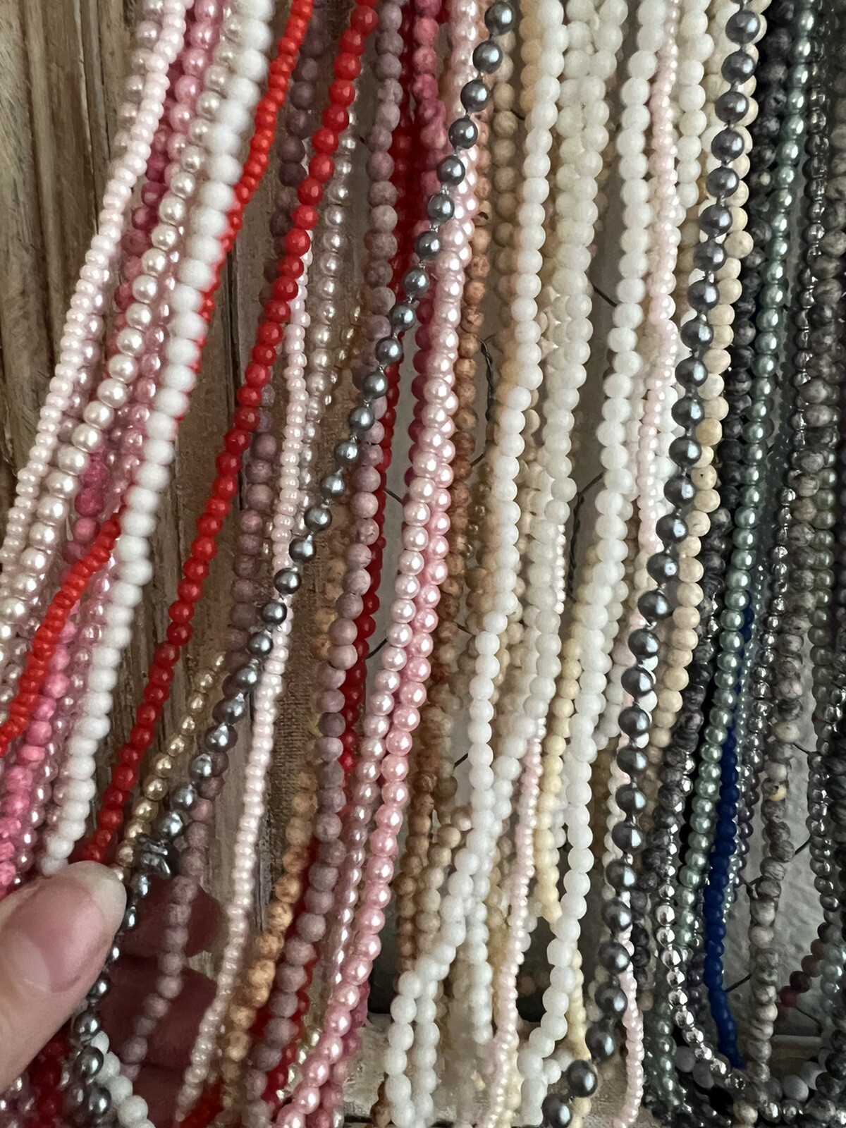 Seed Beads Small Beaded Multicolor Necklace Lot of 40+ Multi Colored Mix & Match