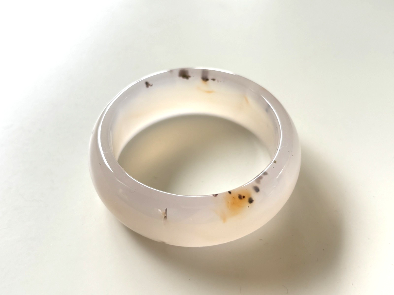 50mm Carnelian Agate Bangle Bracelet Cream Lace Agate Banding