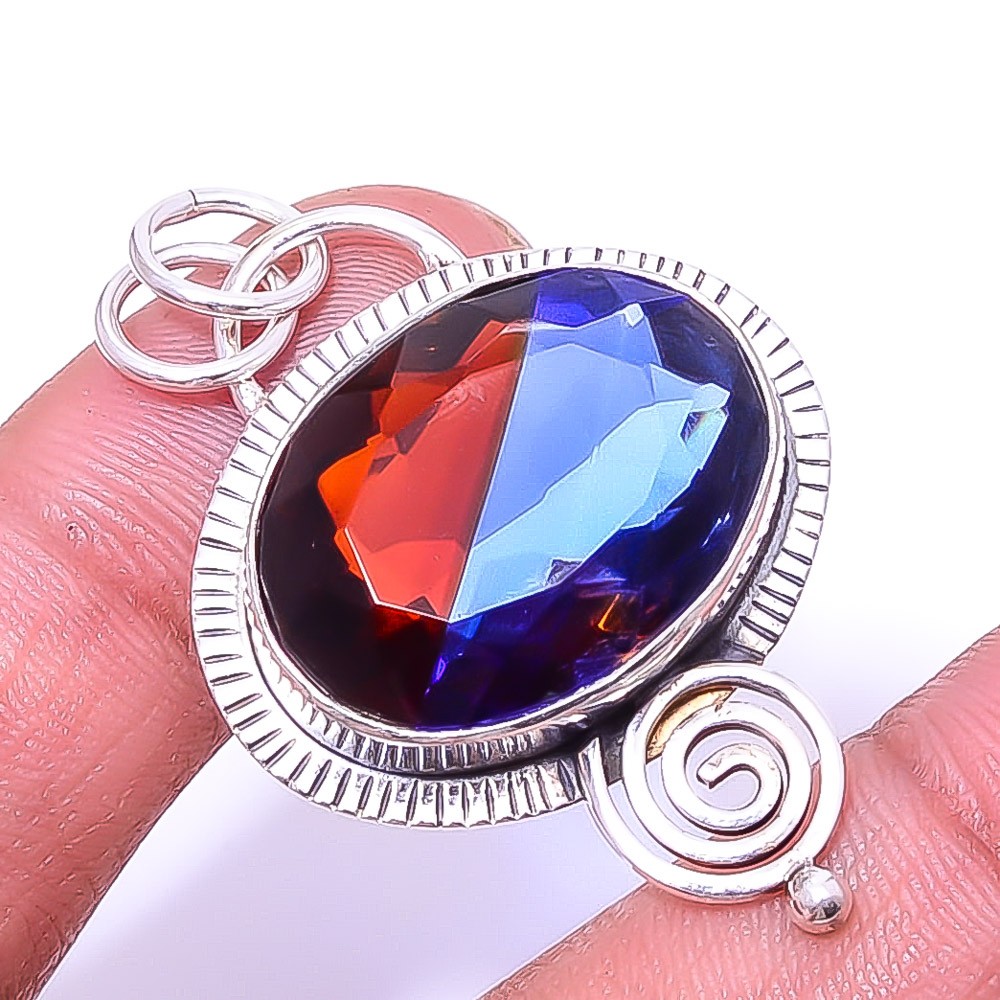 Bi-Colour Tourmaline 925 Sterling Silver Pendant 1.76″, Christmas Gift P20864