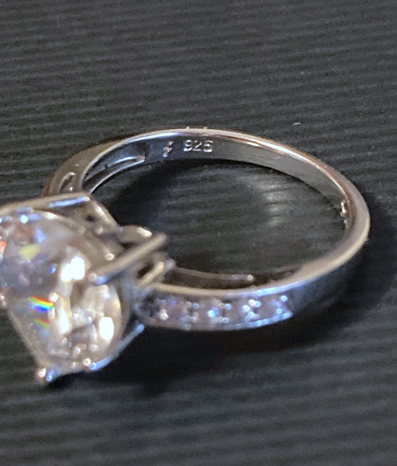 STAUER DIAMONDAURA HEART WITH SIDE STONES TOTAL 3.75CTS 925 STERLING SILVER SZ7