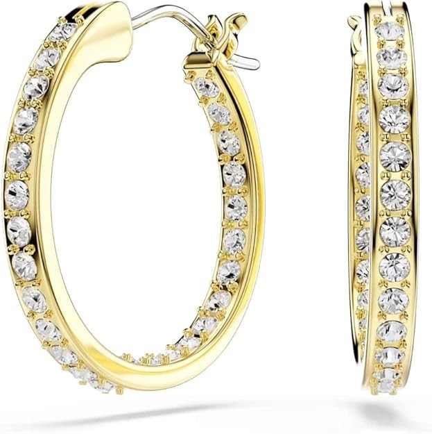 Swarovski Sommerset Hoop Earrings Small White Gold – 5735020 *NEW IN GIFT BOX*