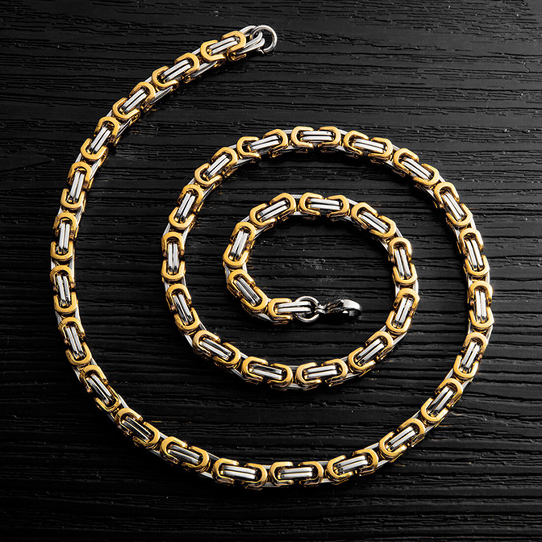 5/6/8mm Cut Byzantine Chain Stainless Steel Necklace or Bracelet for Women Men