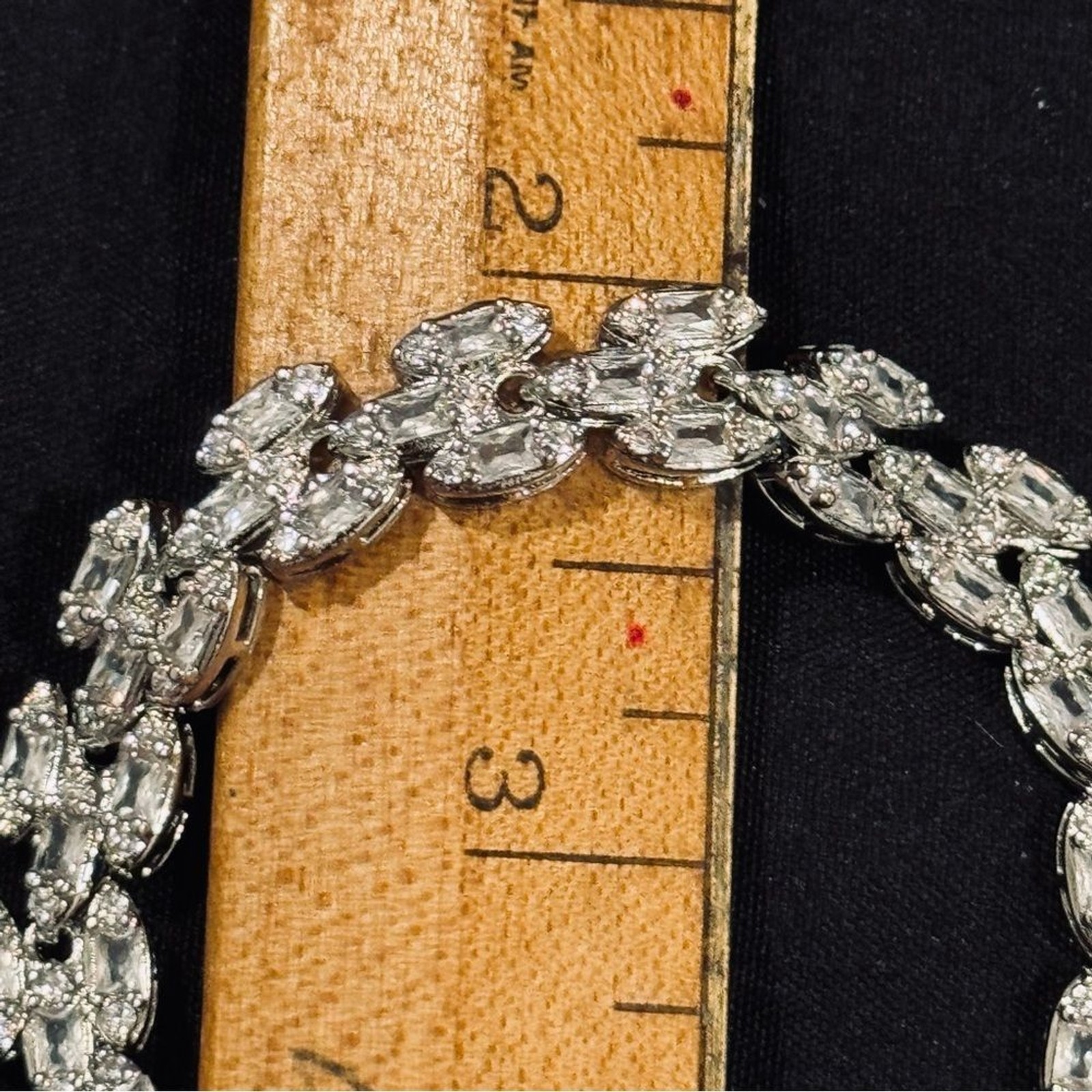 Boutique VVS CZ SS Plated Stainless Steel Marquise Link Tennis Bracelet 5.75in