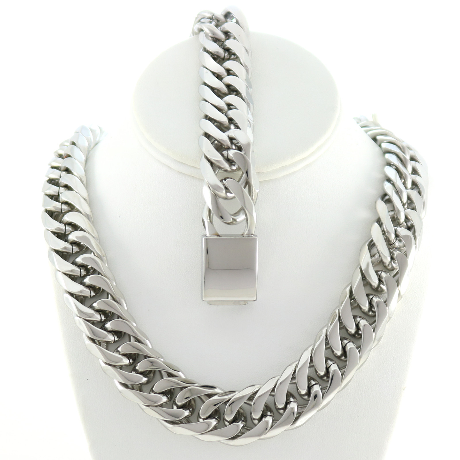 DEFECTIVE without packaging MENS ANTITARNISH SOLID SILVER FINISH THICK H G3D