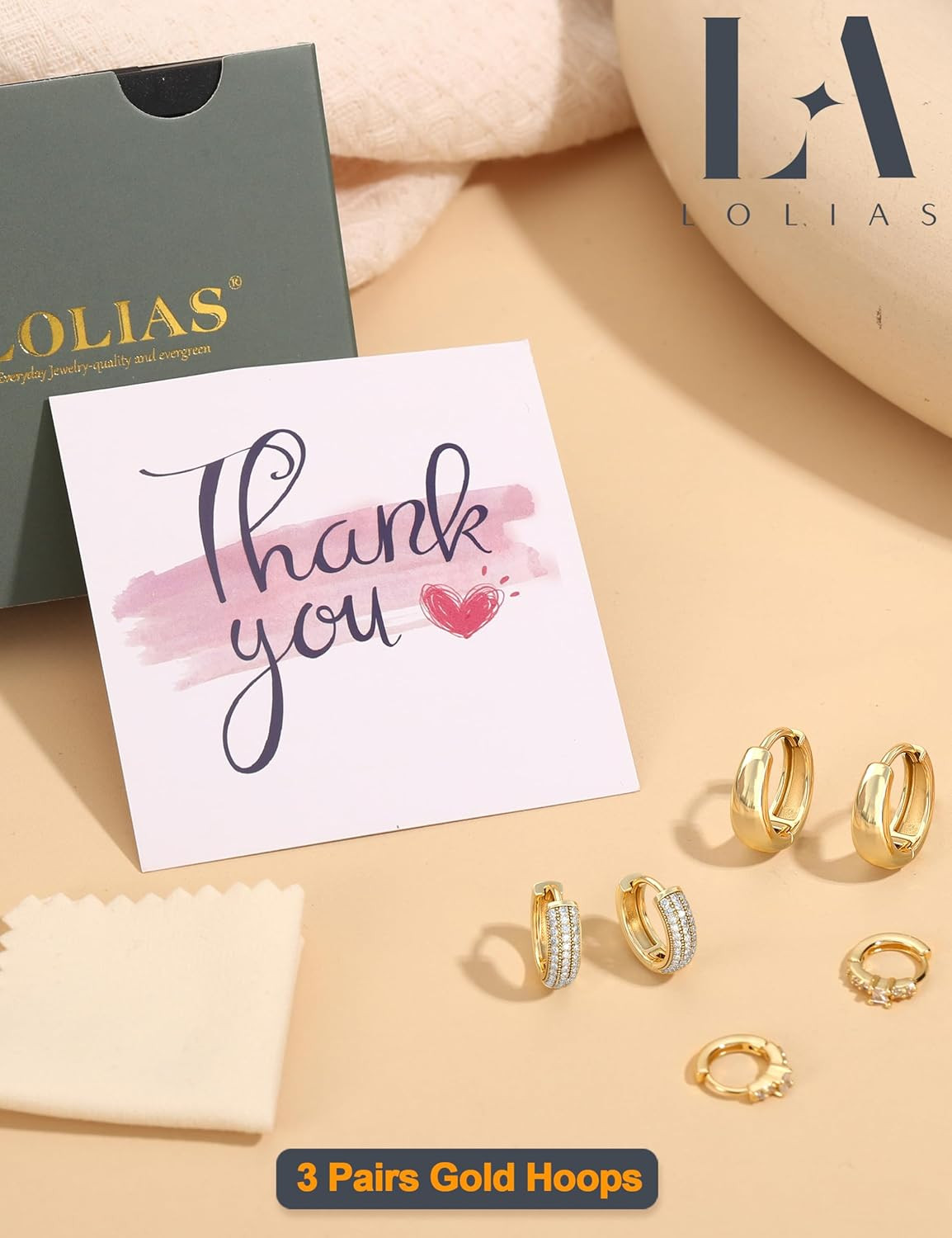 Small 14K Gold Plated Chunky Hoop Earrings for Women Hypoallergenic Silver Earri