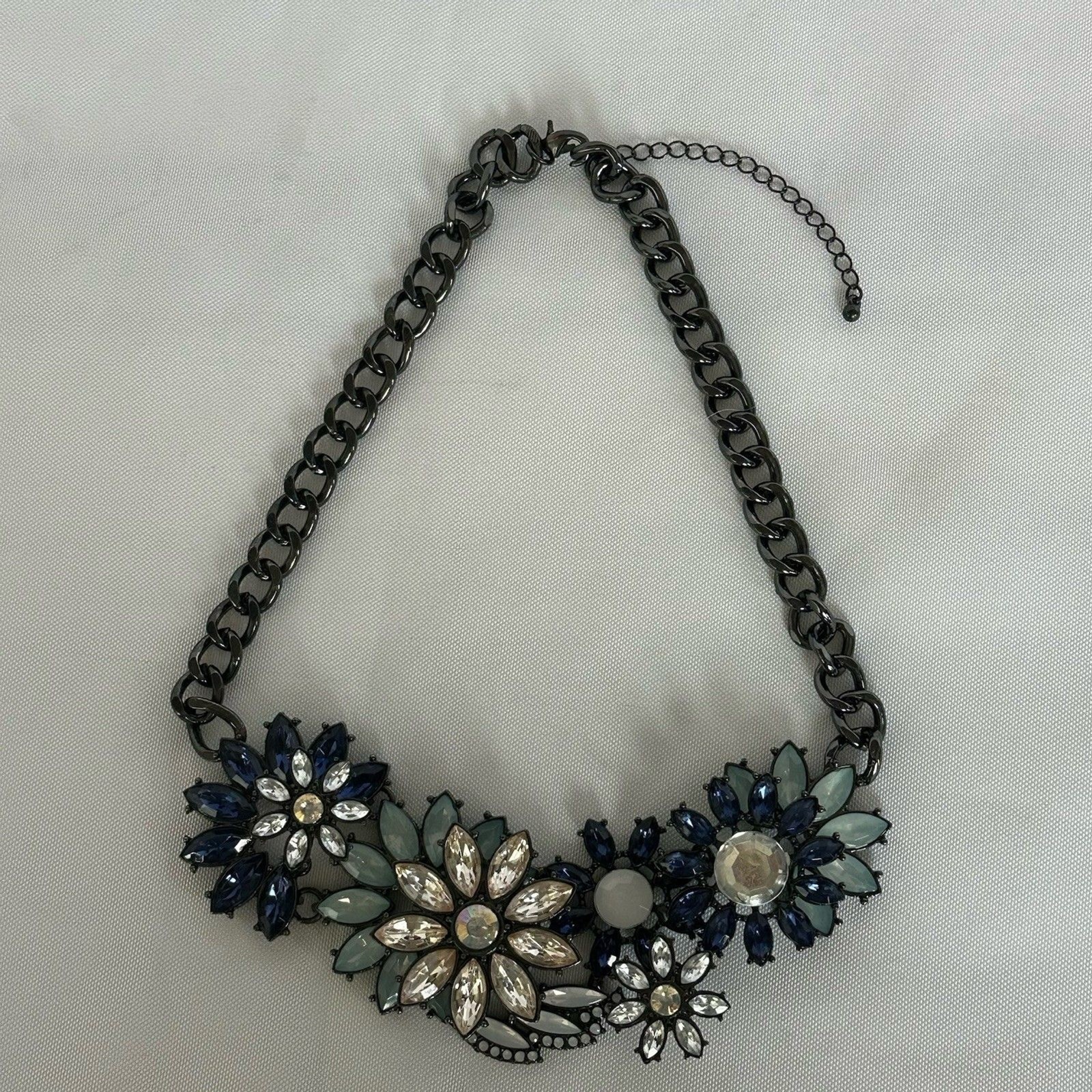 Joan Rivers Classic Collection Bouquet Garden Vintage Blue Statement Necklace