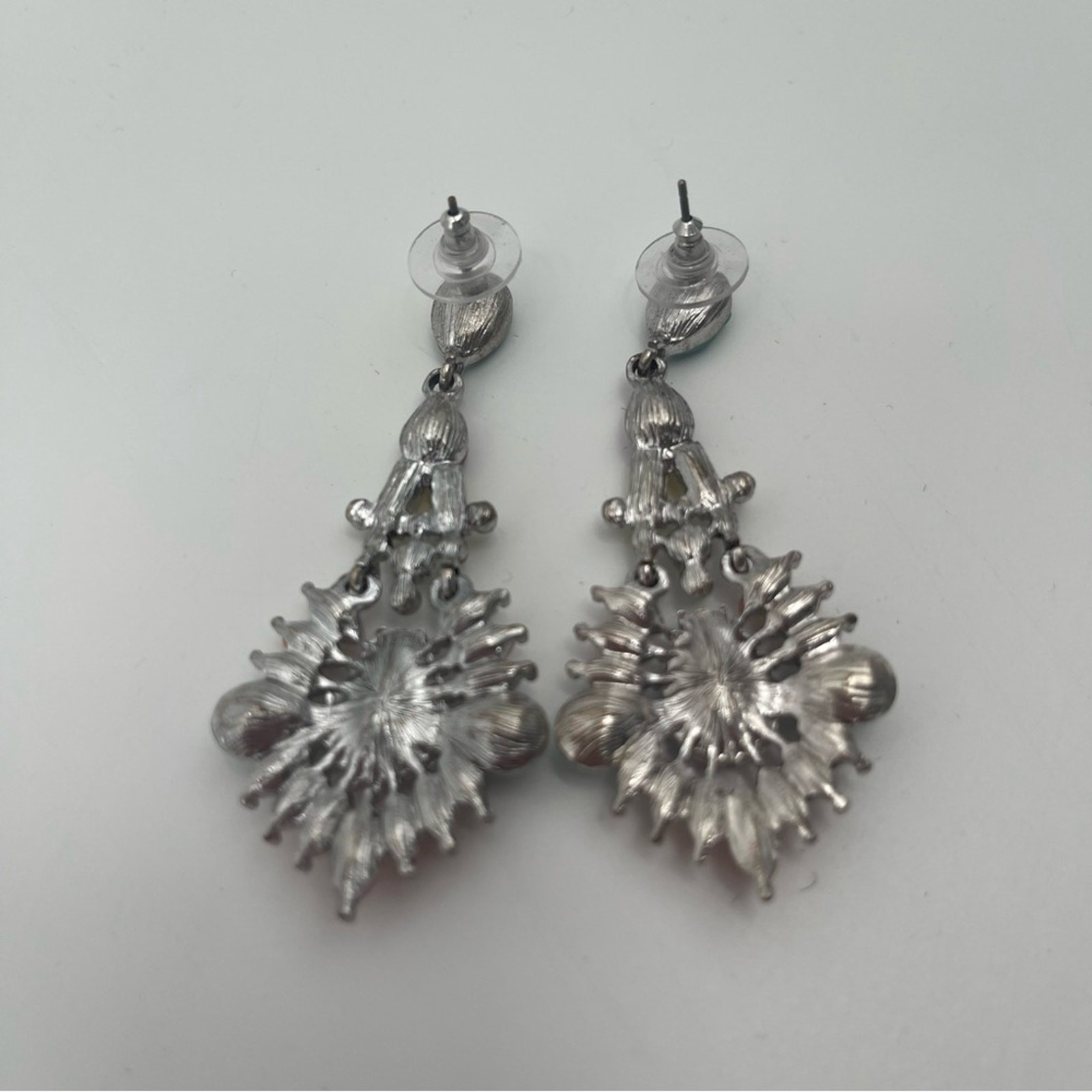 BOUTIQUE Earrings Drop Dangle Rainbow Pastel Silver Gemstone Rhinestone Cocktail
