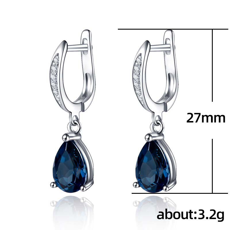 2.85 CT Simulated Sapphire Breathtaking English Lock Earring 925 Silver Plated