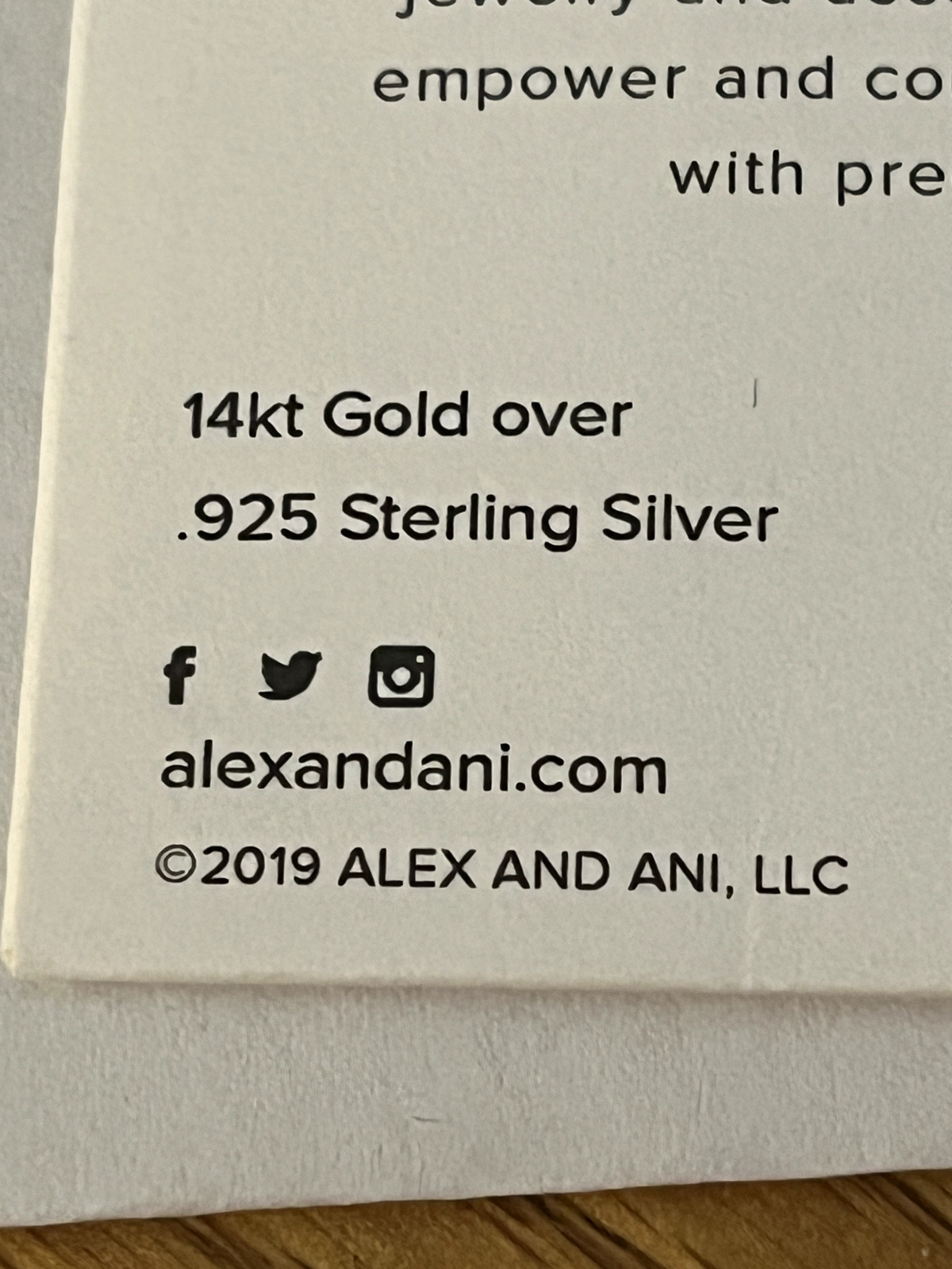 Alex and Ani Letter “J” Initial Slider Charm 14kt GP & 925 Sterling Silver ~ NEW