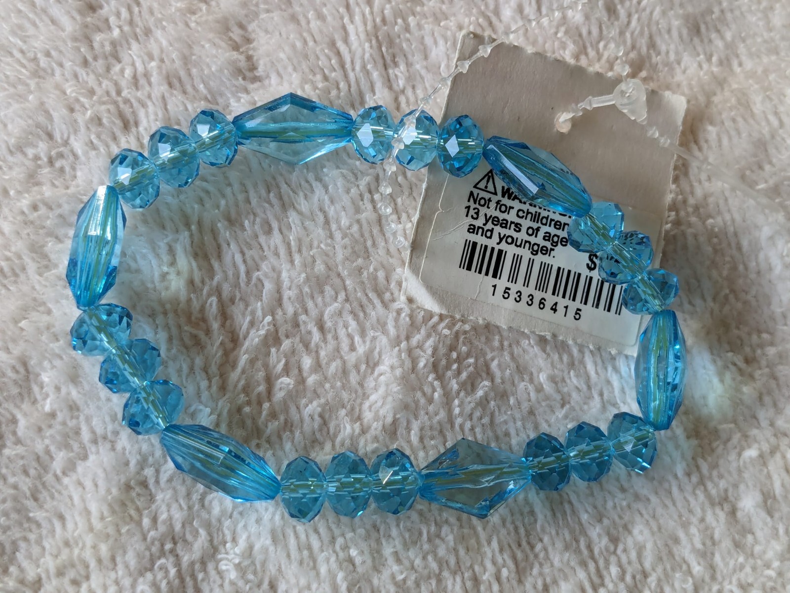 Crystal look bracelet blue aqua glass beads New with Tags