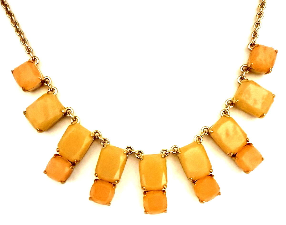 kate spade New York Gold Plated ‘Branton Square’ Pink & Coral Bib Necklace