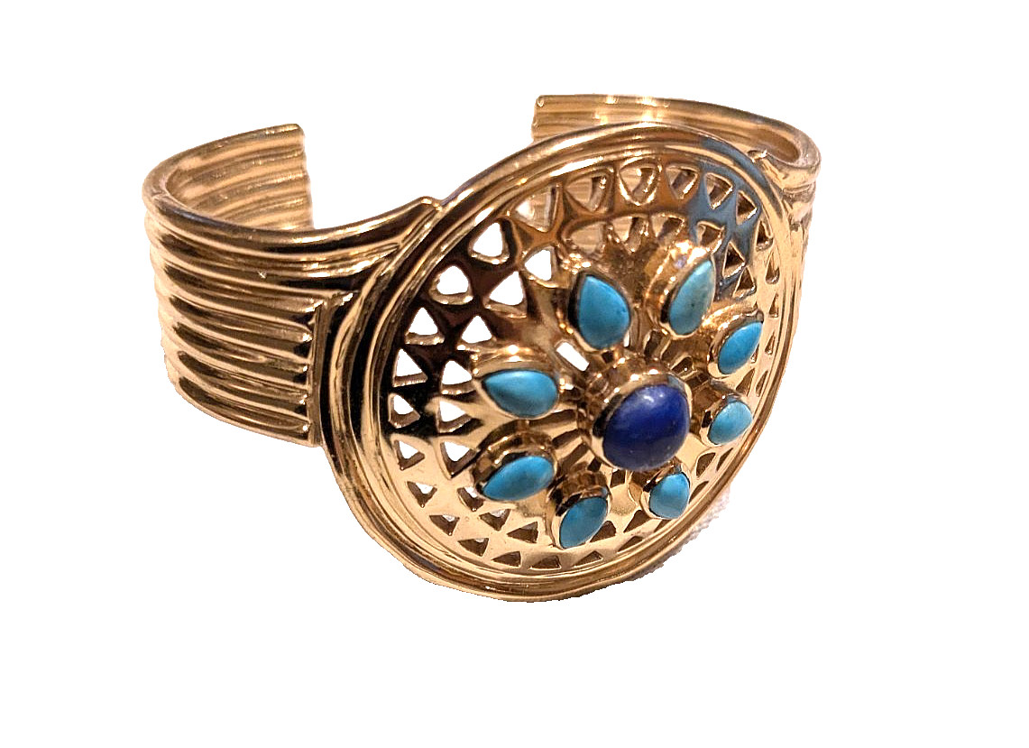 Amrapali Modernist Gold Tone Open Cuff Bracelet India