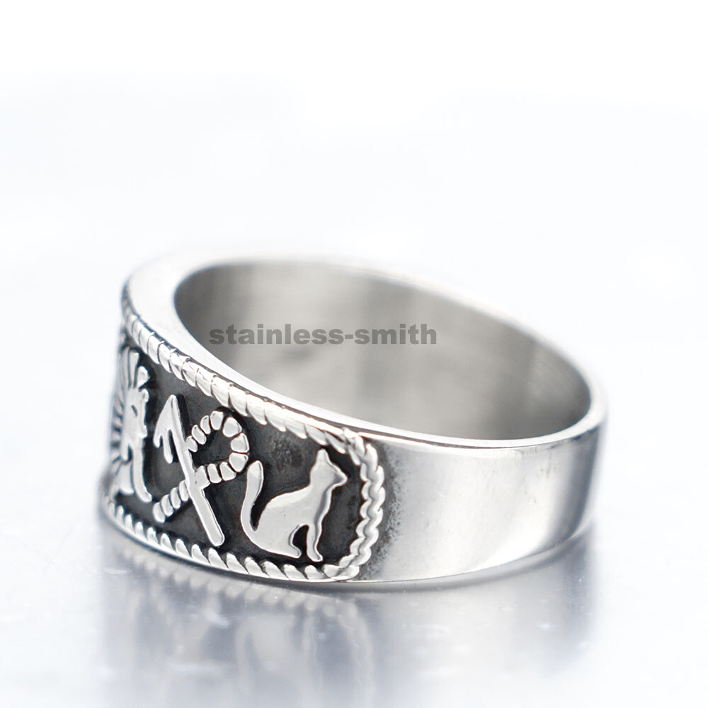 Mens Womens Egyptian Eye of Horus Anubis Pharaoh Ankh Scarab Band Ring Size 6-15