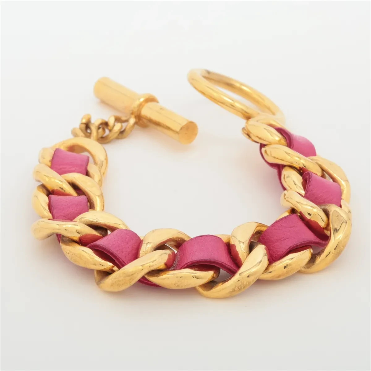 Vintage 1990’s Chanel 24k Gold Chain Toggle Bracelet
