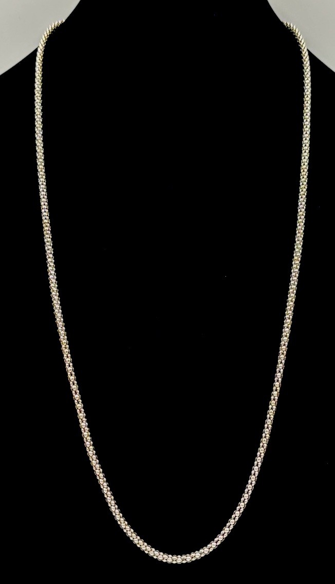 Silver Tone Popcorn Necklace