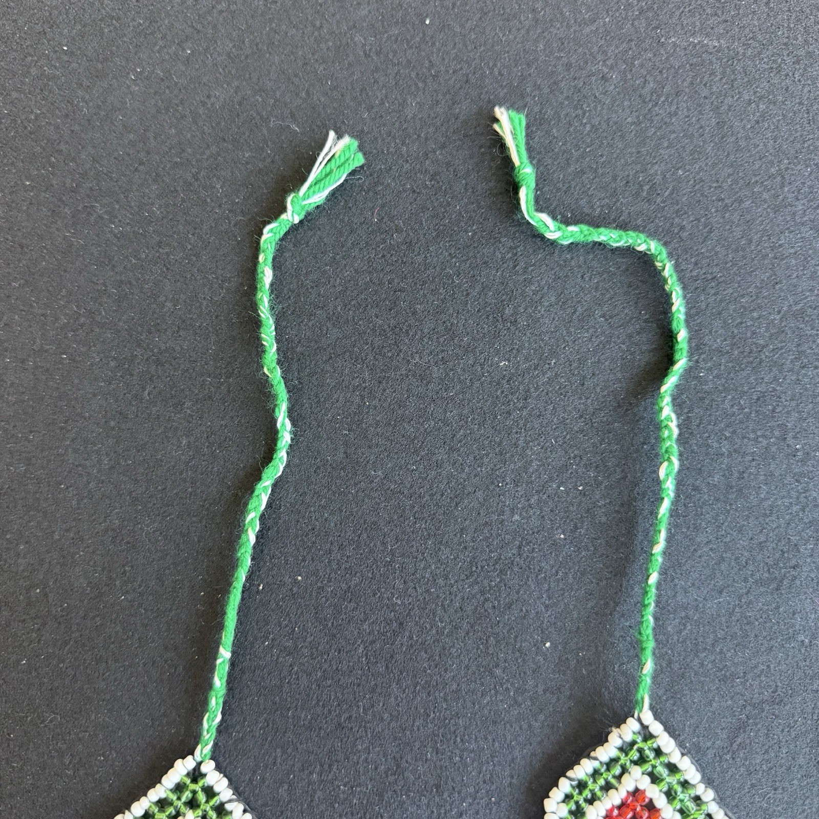 Handcrafted Multicolor Beaded Statement Necklace Glass/Metal Crescent Pendant
